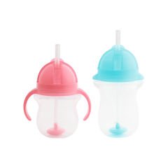 Munchkin Tıklama Kilitli Uçlu Pipetli  Alıştırma Bardağı 6ay+ 207 ml Pembe  ve 12ay+ 296 ml Mavi