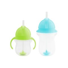 Munchkin Tıklama Kilitli Uçlu Pipetli Alıştırma Bardağı 6ay+ 207 ml Yeşil  ve 12ay+ 296 ml Mavi