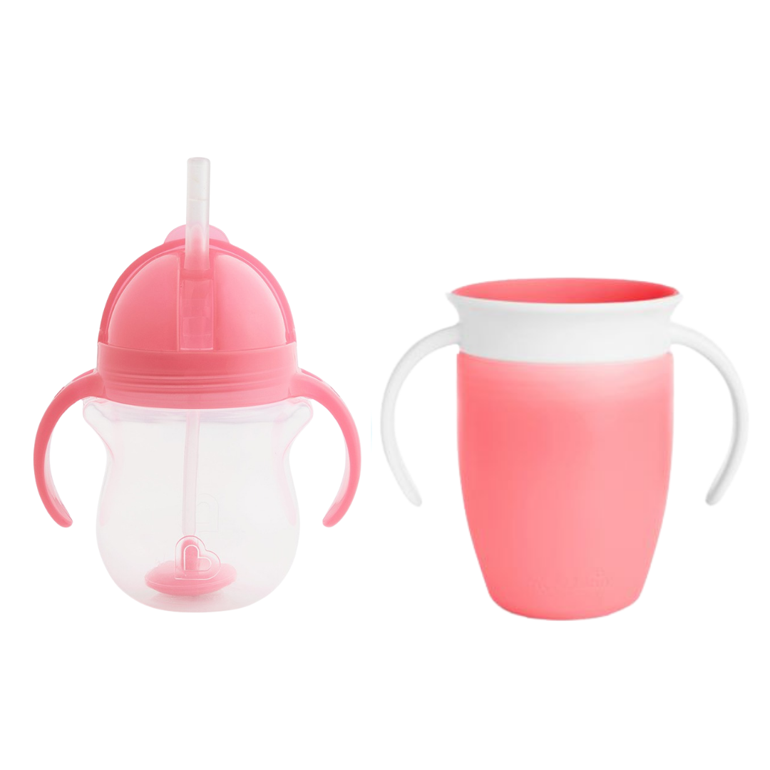 Munchkin tıklama kilitli uçlu alıştırma bardağı 6ay+,207ml,pembe +Munchkin Mucize 360° Alıştırma Bardağı, 6ay+, 207ml,Pembe