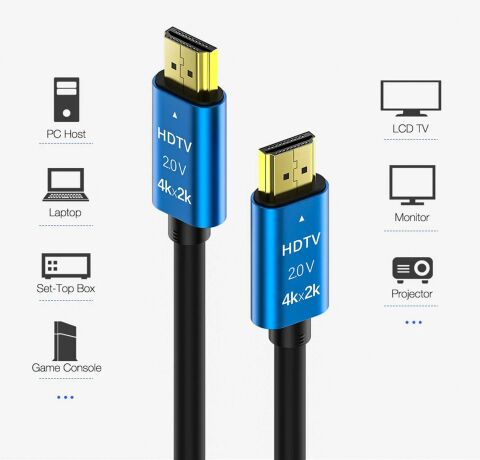 GOLD STEP 20 METRE 4K ULTRA HD 2.0V ALÜMİNYUM BAŞLIK ALTIN UÇLU HDMİ KABLO