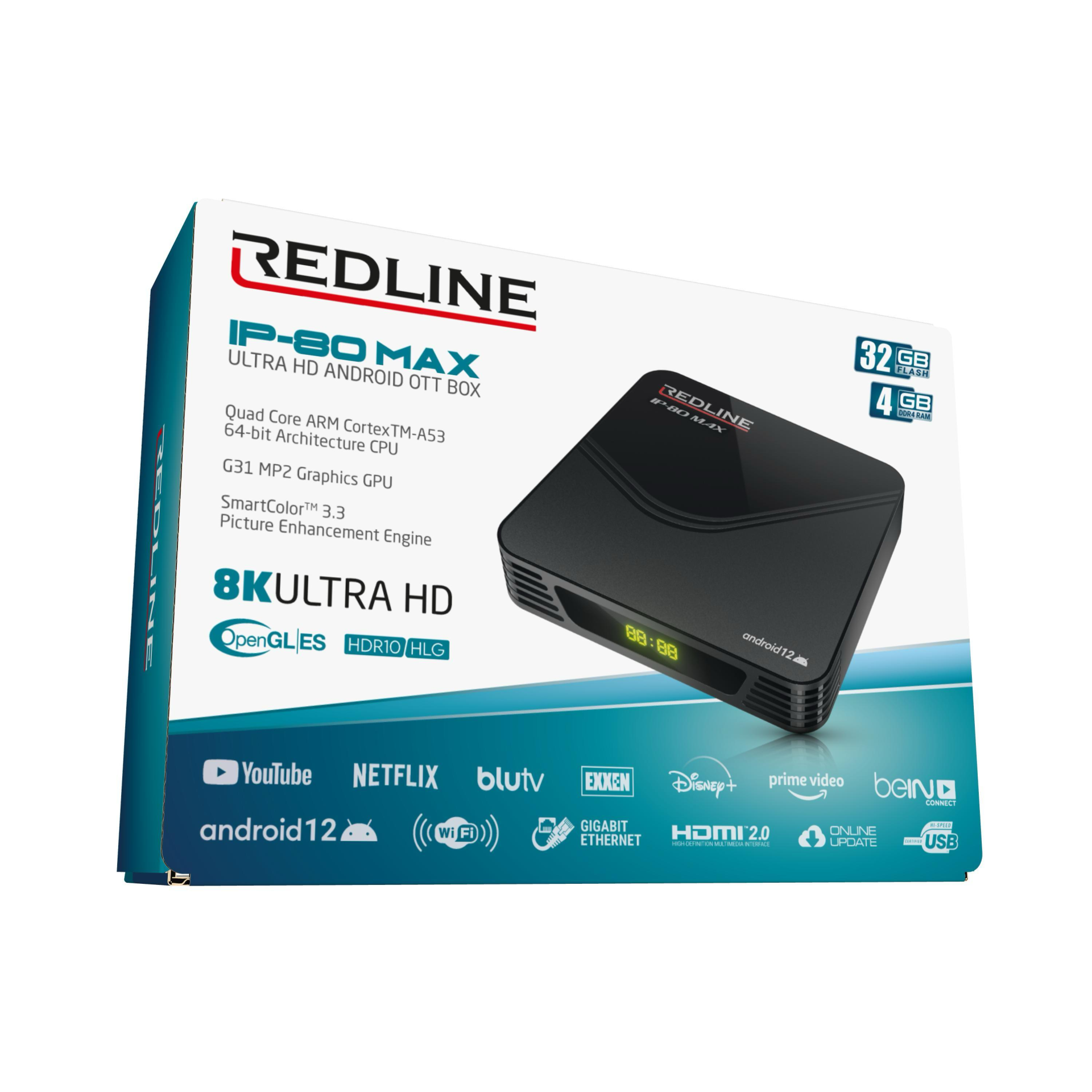 REDLİNE İP-80MAX 4GB/32GB ANDROİD OTT BOX