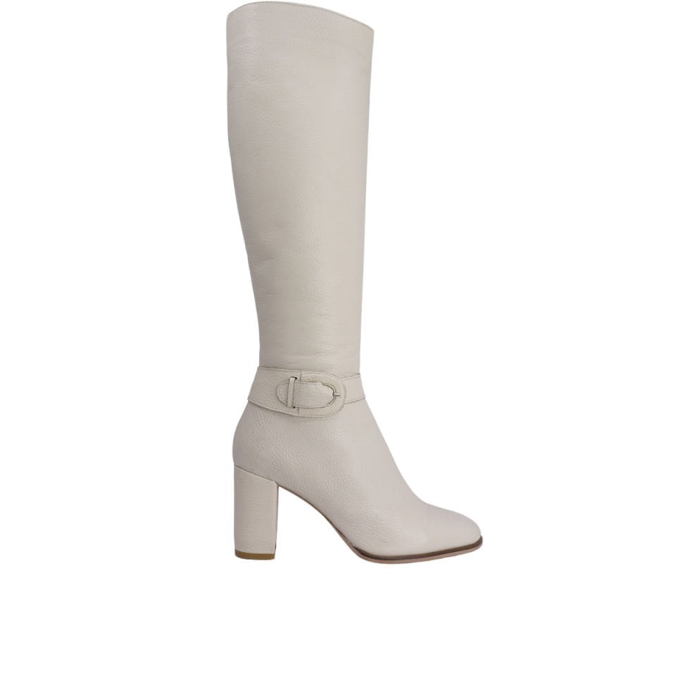 Hobby 26419 Hakiki Deri Topuklu Kadın  Çizme