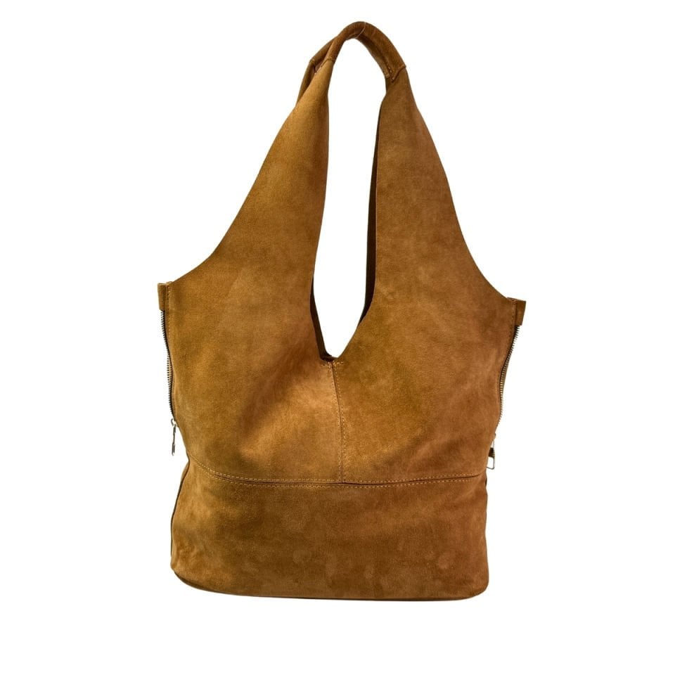 Hobby Hakiki Süet Deri Kadın Omuz Çantası 26014