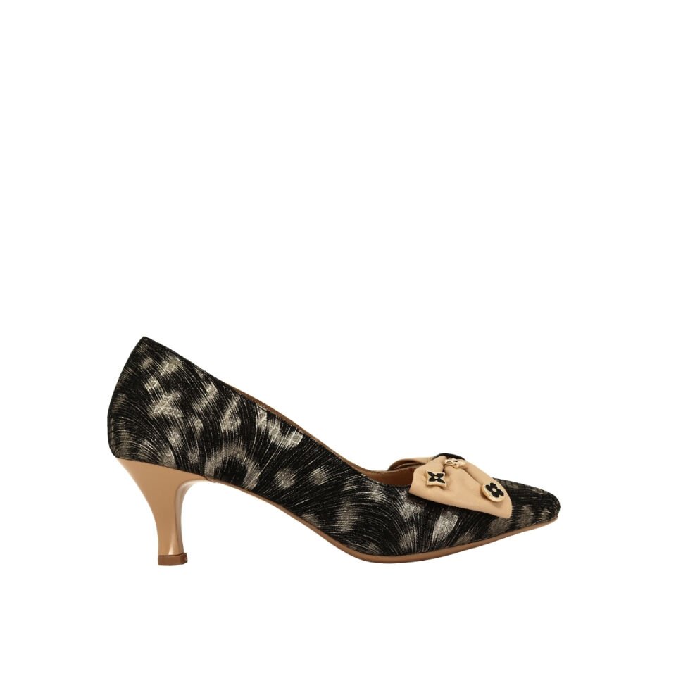 Albini 26106404 Baskılı Hakiki Deri Kadın Stiletto Ayakkabı