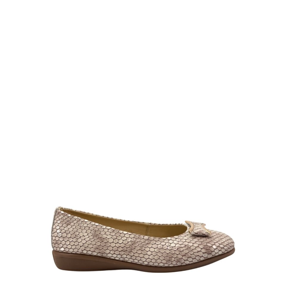 Albini 26143233 Hakiki Deri Kroko Desenli Kadın Babet Ayakkabı