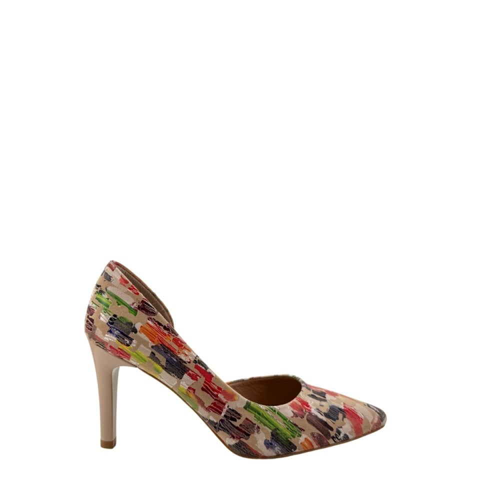 Hobby 27448 Baskılı Deri Stiletto Kadın Ayakkabı