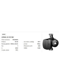 Grundfos UPMXL32/120-180 Kazan Pompası (0,2-7m3/h)(4-12mss)