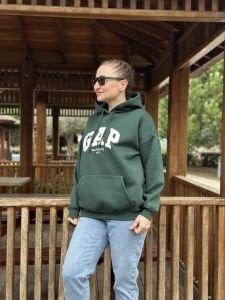 Zümrüt  gap kapüşonlu sweatshirt
