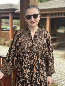 Melena viskon katleya elbise siyah