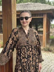 Melena viskon katleya elbise siyah