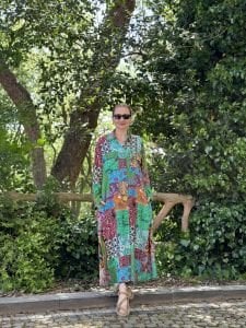 YEŞİL patchwork Gömlek Elbise