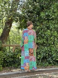 YEŞİL patchwork Gömlek Elbise