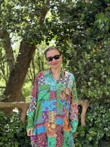 YEŞİL patchwork Gömlek Elbise