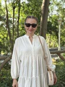 Modal tasarım elbise katleya Beyaz