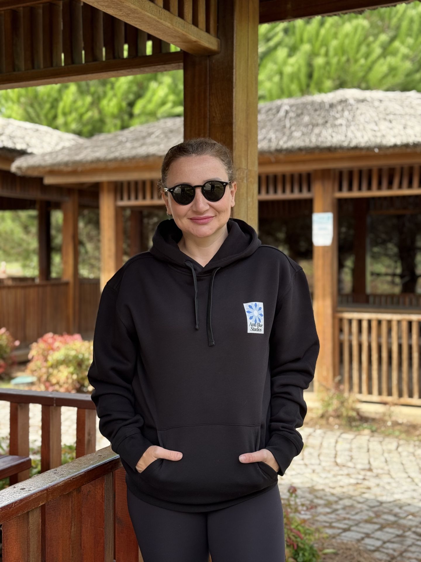 Orjinal marka Anti blue Kapüşonlu sweat siyah