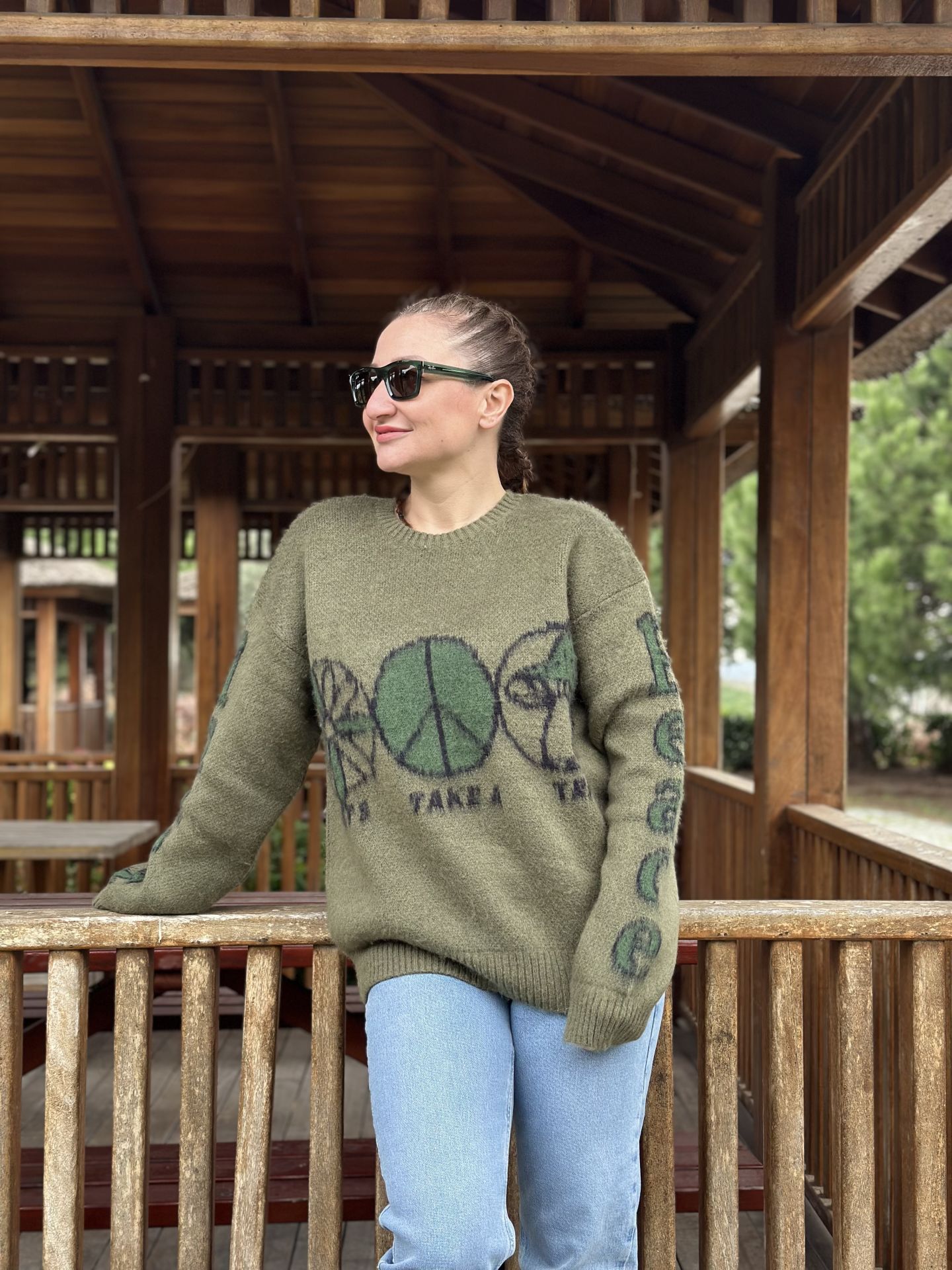 ORJİNAL Marka URBAN Haki oversize kazak