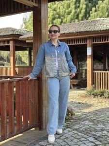 Orjinal marka varak mavi kot ceket