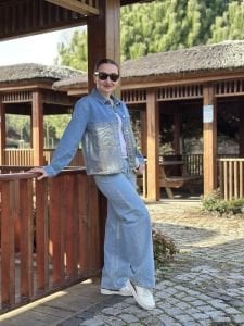 Orjinal marka varak mavi kot ceket