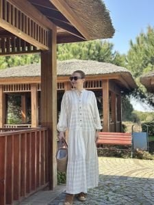 Alya keten katleya elbise
