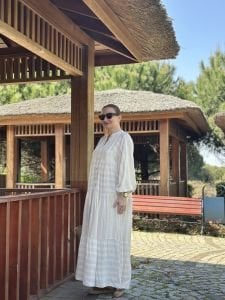 Alya keten katleya elbise