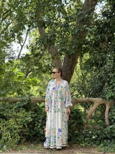 Kırık beyaz nergiz katleya elbise