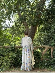 Kırık beyaz nergiz katleya elbise