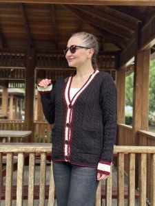 ZARA MODEL Kolej hırka siyah