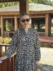 Siyah vual katleya elbise