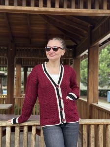 Kolej hırka bordo