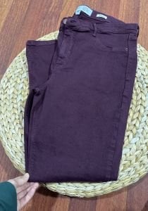 River skinny denim pantolon bordo