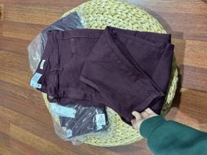 River skinny denim pantolon bordo