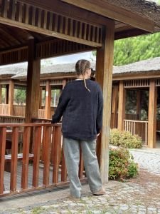 Teddy peluş hırka siyah