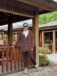 Teddy peluş hırka kahve