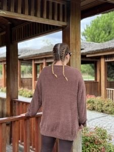 Teddy peluş hırka kahve