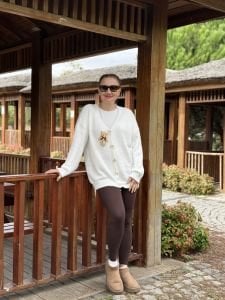 Teddy peluş hırka beyaz