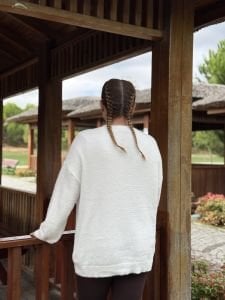 Teddy peluş hırka beyaz