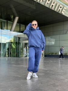 Unisex Oversize ORJ eşofman Takım İNDİGO