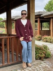 Teddy peluş hırka Bordo