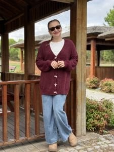 Teddy peluş hırka Bordo