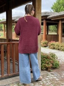 Teddy peluş hırka Bordo