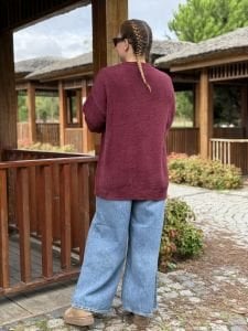 Teddy peluş hırka Bordo