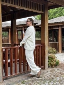 Teddy Triko takım Kırık beyaz