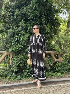 PREMİUM Siyah Lion KATLEYA ELBİSE