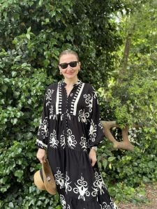 PREMİUM Siyah Lion KATLEYA ELBİSE