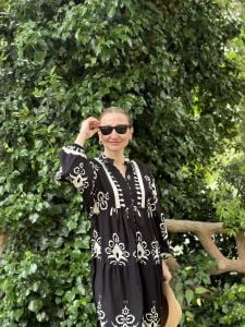 PREMİUM Siyah Lion KATLEYA ELBİSE