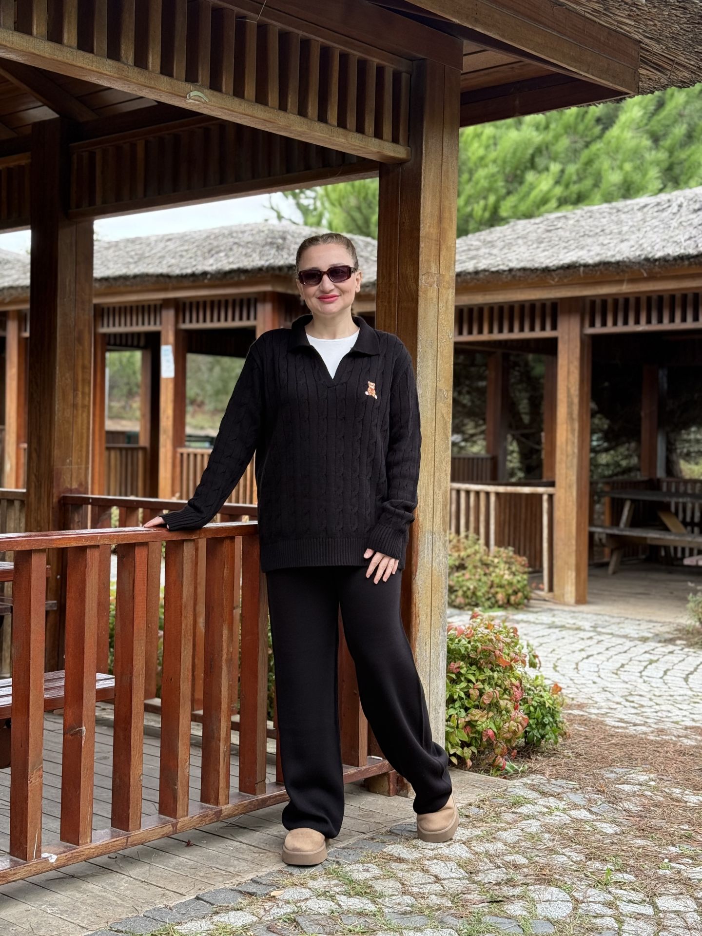 Teddy Triko takım Siyah