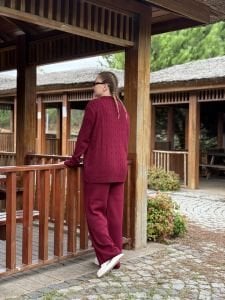 Teddy Triko takım Bordo