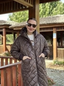 Massi model kapitone uzun mont Kahve
