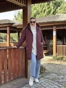 Beymen model kapitone mont bordo