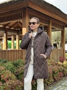 Beymen model kapitone mont kahve